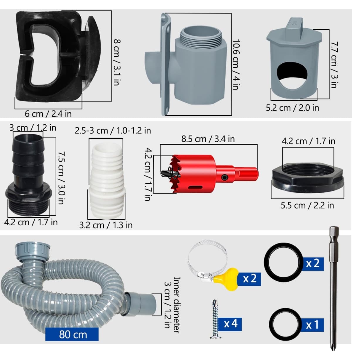 Rainwater Collection System, Rain Barrel Diverter Kit with Adjustable Valve and Hose, Rain Water Diverter for Downspout, Downspout Diverter Fits for Standard Downspouts thumbnail 2
