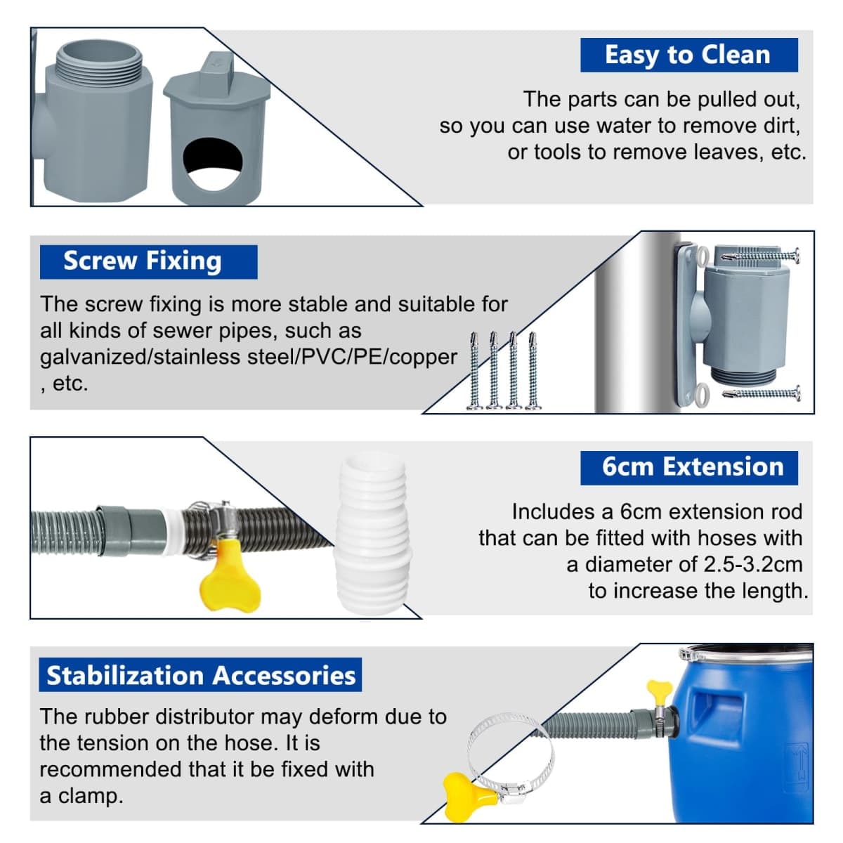 Rainwater Collection System, Rain Barrel Diverter Kit with Adjustable Valve and Hose, Rain Water Diverter for Downspout, Downspout Diverter Fits for Standard Downspouts thumbnail 3