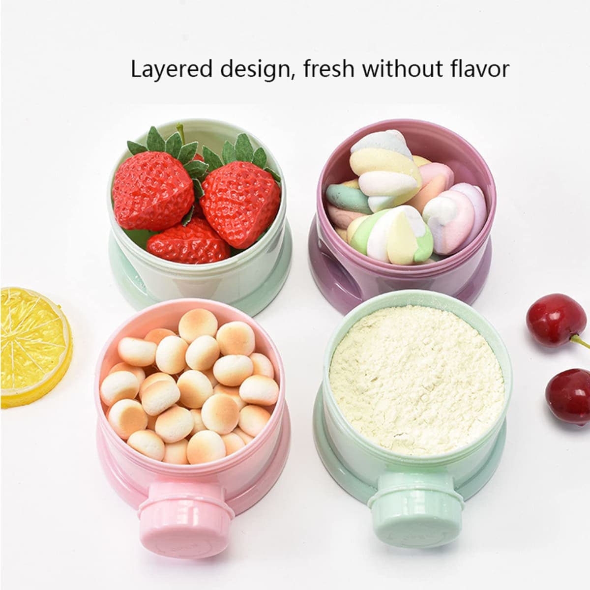 Manwetye 2 PCS Milk Powder Pots,Candy Storage Tank,Formula Dispenser Portable Milk Powder Formula Dispenser Container Pot Box Milk Cans Snack Storage Box for Travel thumbnail 3