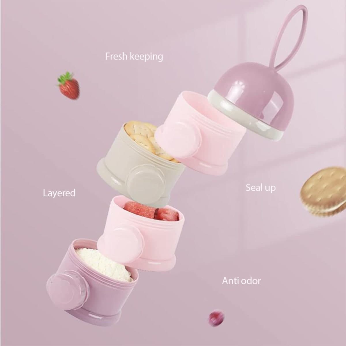 Manwetye 2 PCS Milk Powder Pots,Candy Storage Tank,Formula Dispenser Portable Milk Powder Formula Dispenser Container Pot Box Milk Cans Snack Storage Box for Travel thumbnail 4
