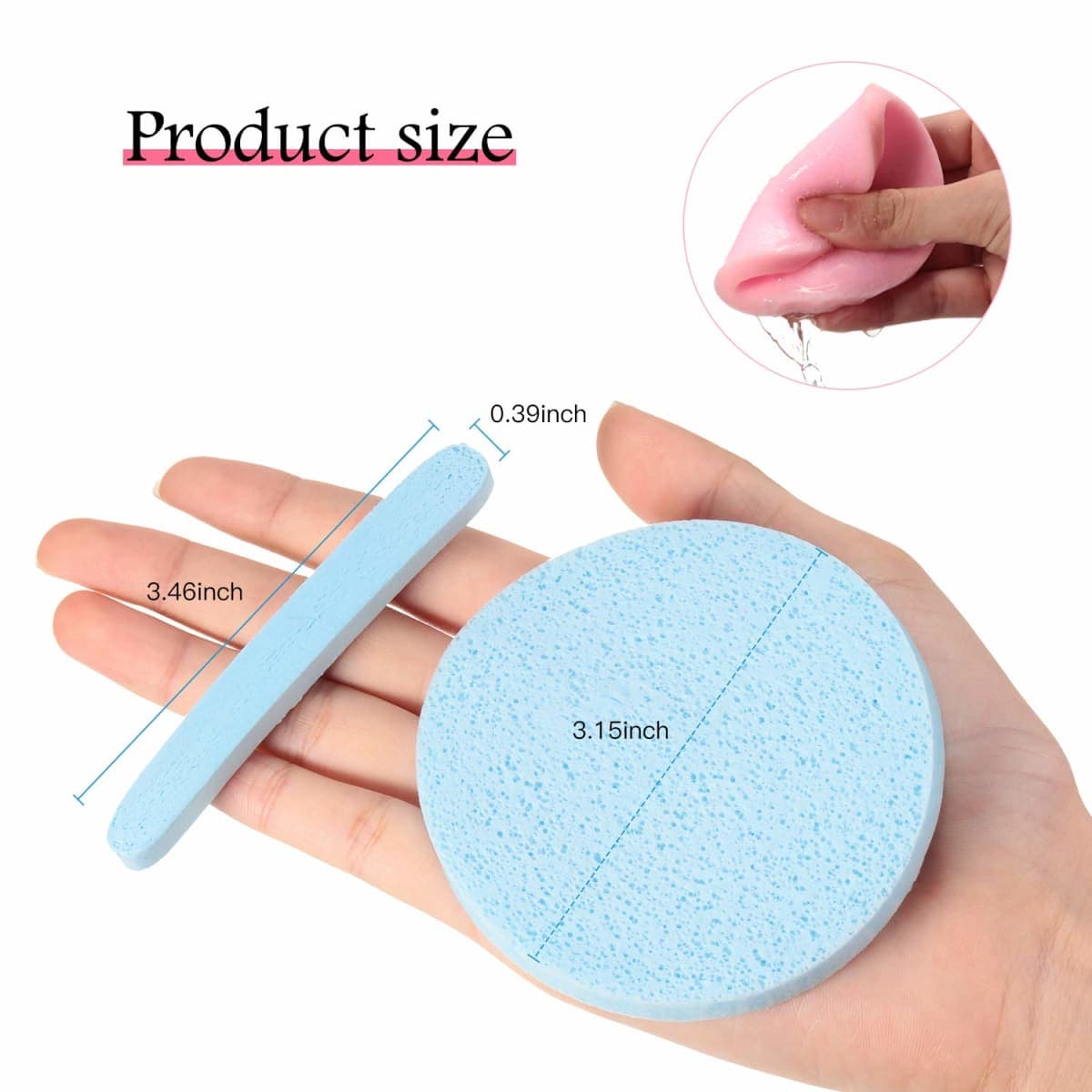Patelai 120 Pieces Compressed Facial Sponge for Estheticians Face Makeup Removal Cleansing Sponge Pad Exfoliating Spa Wash Round Facial Cleansing Pads Supplies(Pink, Yellow, Blue) thumbnail 4