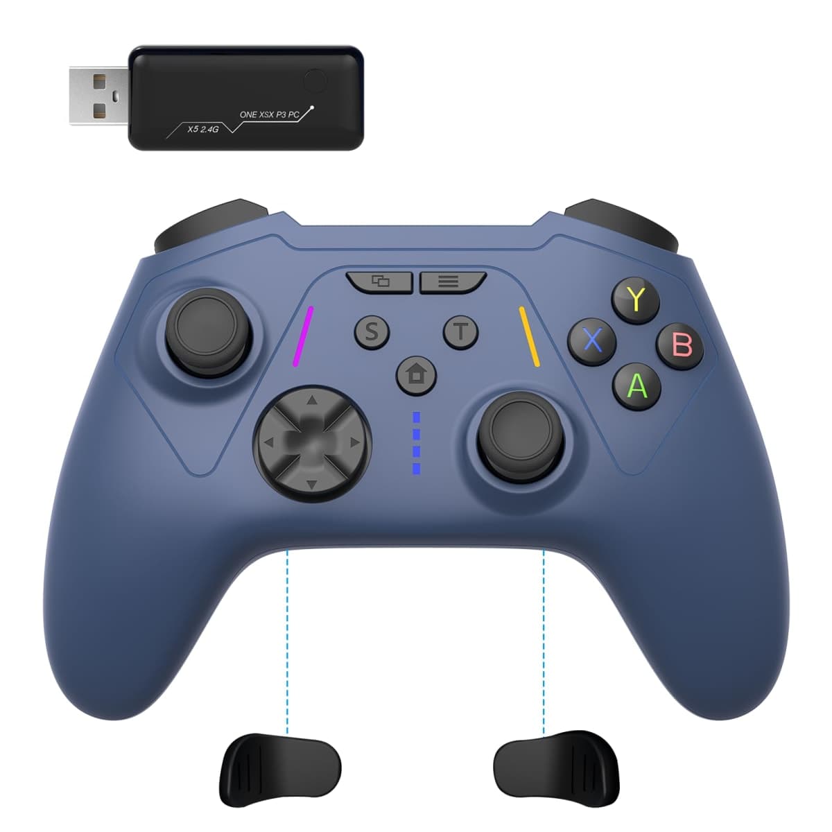 BETMI Wireless Controller for Xbox One, Xbox Series X/S, PC, Hall Effect Joysticks & Trigger, Turbo, Macro, Remapping, Dual Vibration Function, 2.4GHz Gamepad(Blue, no 3.5mm Jack) — image 1