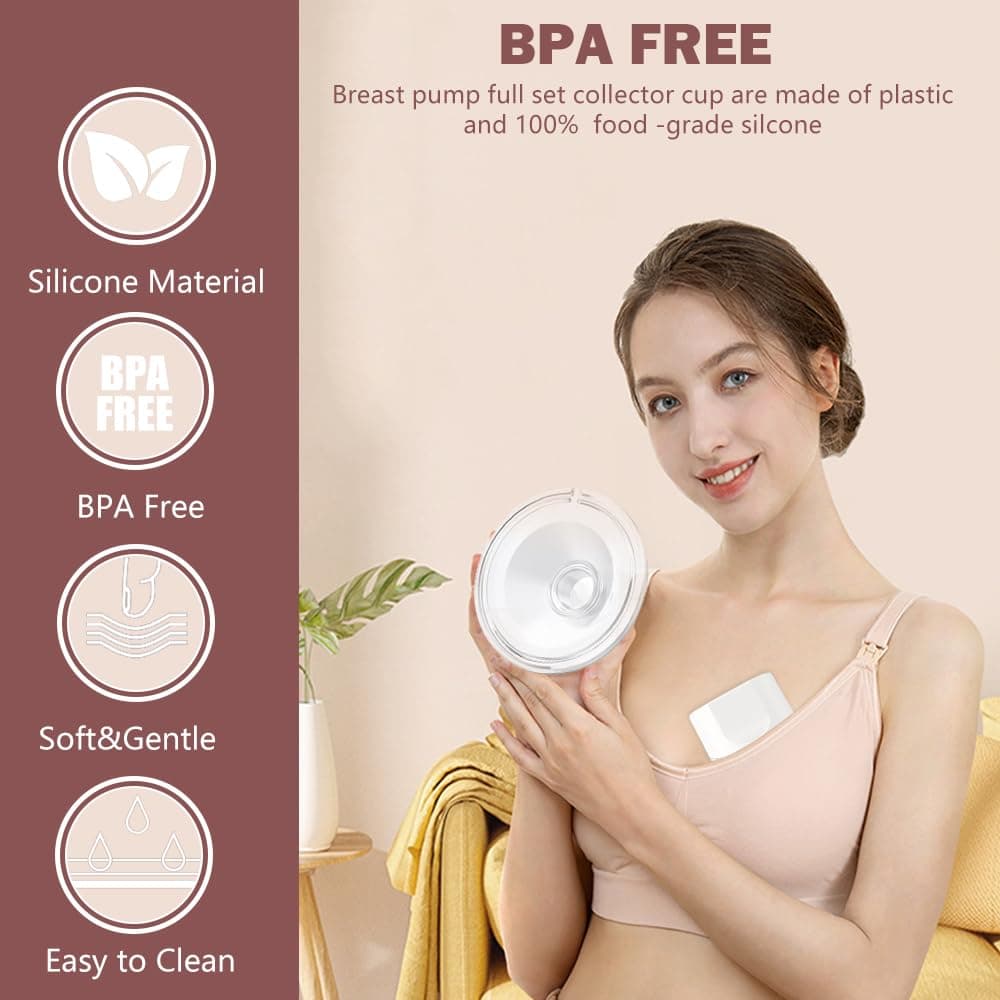 Two Full Milk Collector Cup Sets with 17mm Flange Compatible With Momcozy S12 Pro/S9 Pro Breast Pump, NOT for S9/S12, Replacement Pump Parts with Duckbill Valve, Flange, Diaphragm, Linker, Collector thumbnail 4