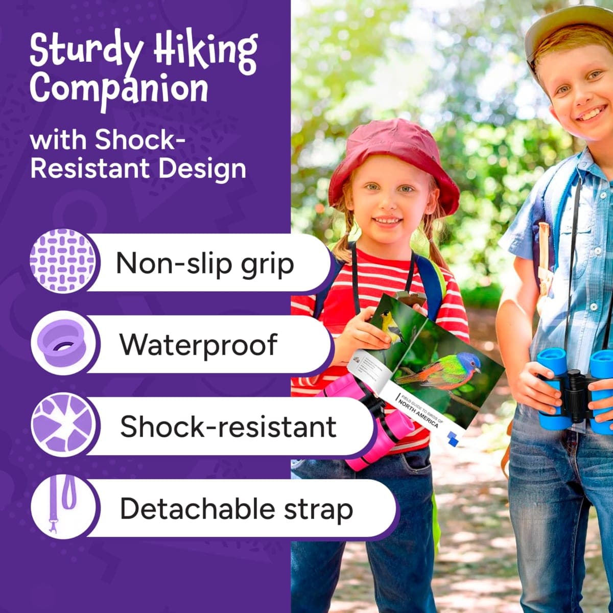 Think Peak Blue Binoculars Science Toy for Kids Ages 3-12 Years - Real Compact Outdoor Adventure & STEM Educational Nature Hiking Explorer for Bird Watching, Camping Children’s Birthday Gift thumbnail 3