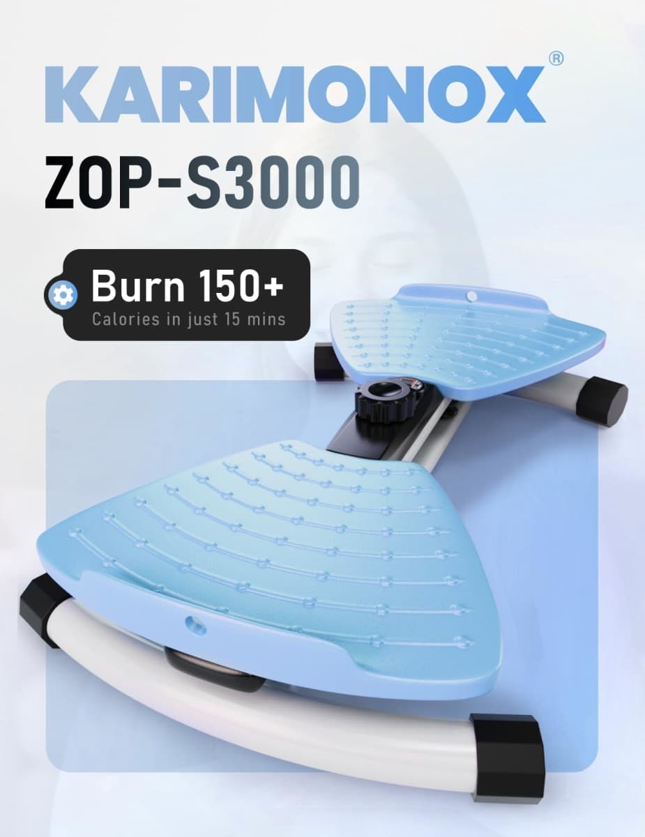 Karimonox Waist Twister Machine for Calorie Burning, Figure Shaping, 300 lbs Weight Capacity, Anti-Slip Foot Pads, Silent Spin, Portable for Home, Gym, Apartment, Office(Blue) thumbnail 2