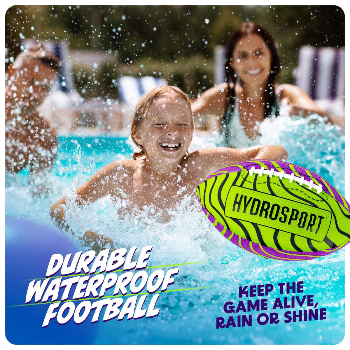 HydroSport Water Football for Pool, Beach, Lake - Waterproof Pool Toys for Kids Ages 8-12 - Teen Boys Gift - Swimming Balls Sports - Family, Teens Boys & Adults Fun - Outdoor Accessories thumbnail 2