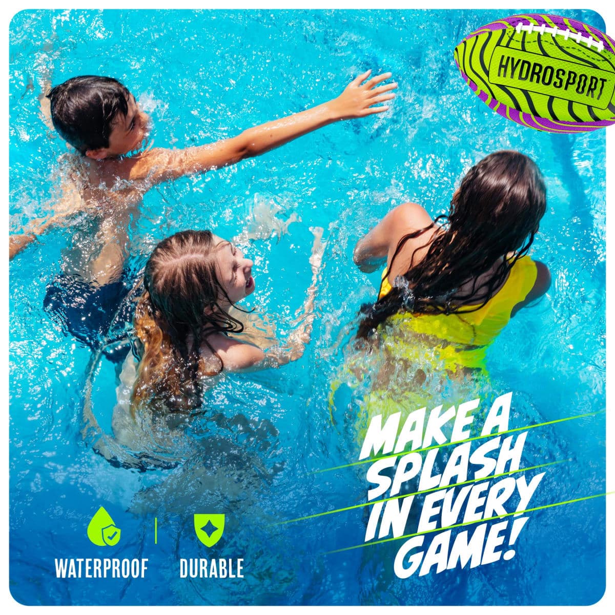 HydroSport Water Football for Pool, Beach, Lake - Waterproof Pool Toys for Kids Ages 8-12 - Teen Boys Gift - Swimming Balls Sports - Family, Teens Boys & Adults Fun - Outdoor Accessories thumbnail 4