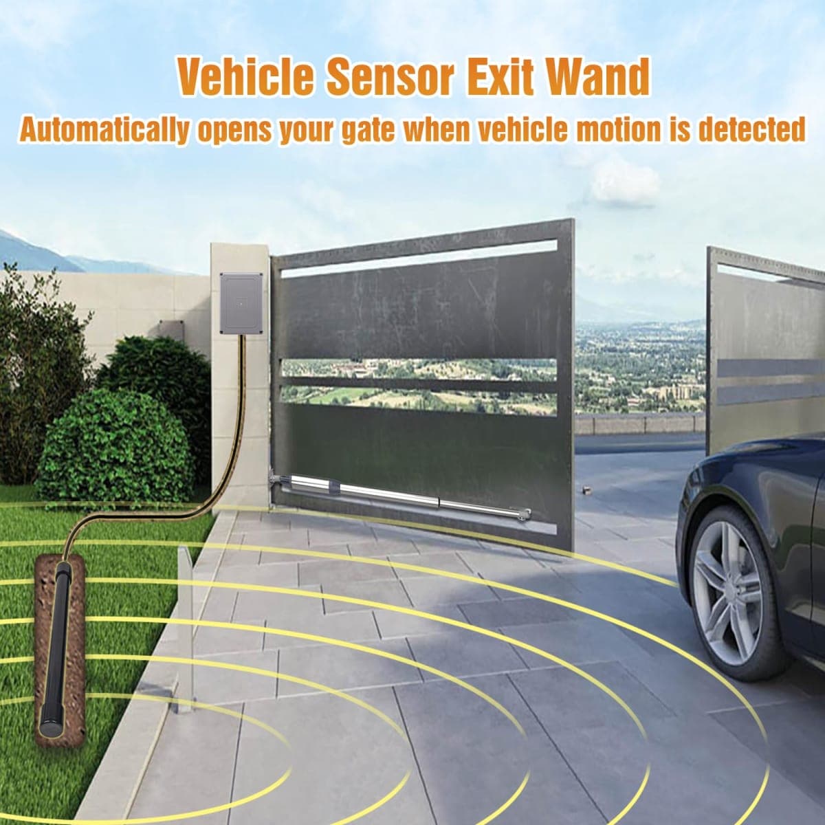 JUJIANG Driveway Vehicle Sensor for Automatic Gate Opener Vehicle Exit Sensor Kit Wired Exit Wand Driveway Car Vehicle Detector thumbnail 2