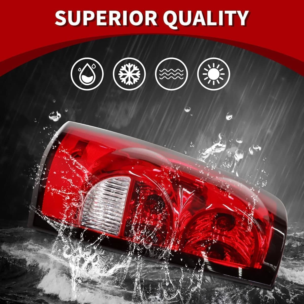 Nakkaa 2PCS Red Taillight Assembly Tail Lights Brake Lamps Left and Right Compatible with Silverado 1500 2500 3500 HD 2003-2006 GM2800174 GM2801174 thumbnail 3