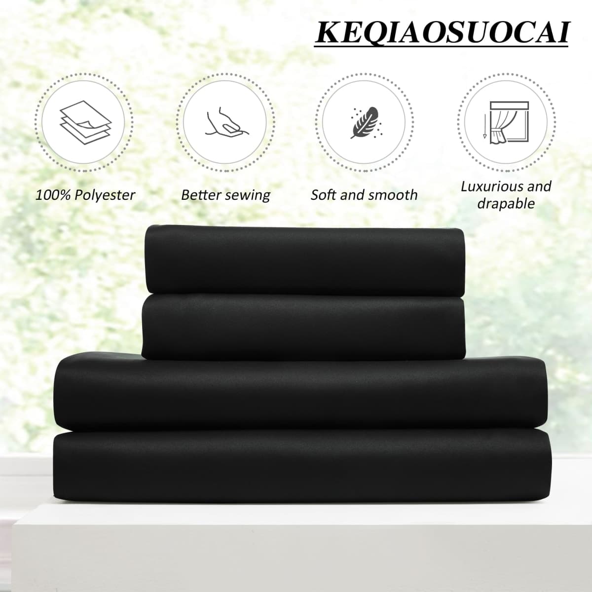 KEQIAOSUOCAI 80 Inch Wide Black Pinch Pleated Curtains 80 x 132, Thermal Insulated Noise Cancelling Living Room Office Drapes 132 Inches Long, Patio Sliding Glass Door Window Curtain 2 Panels thumbnail 5