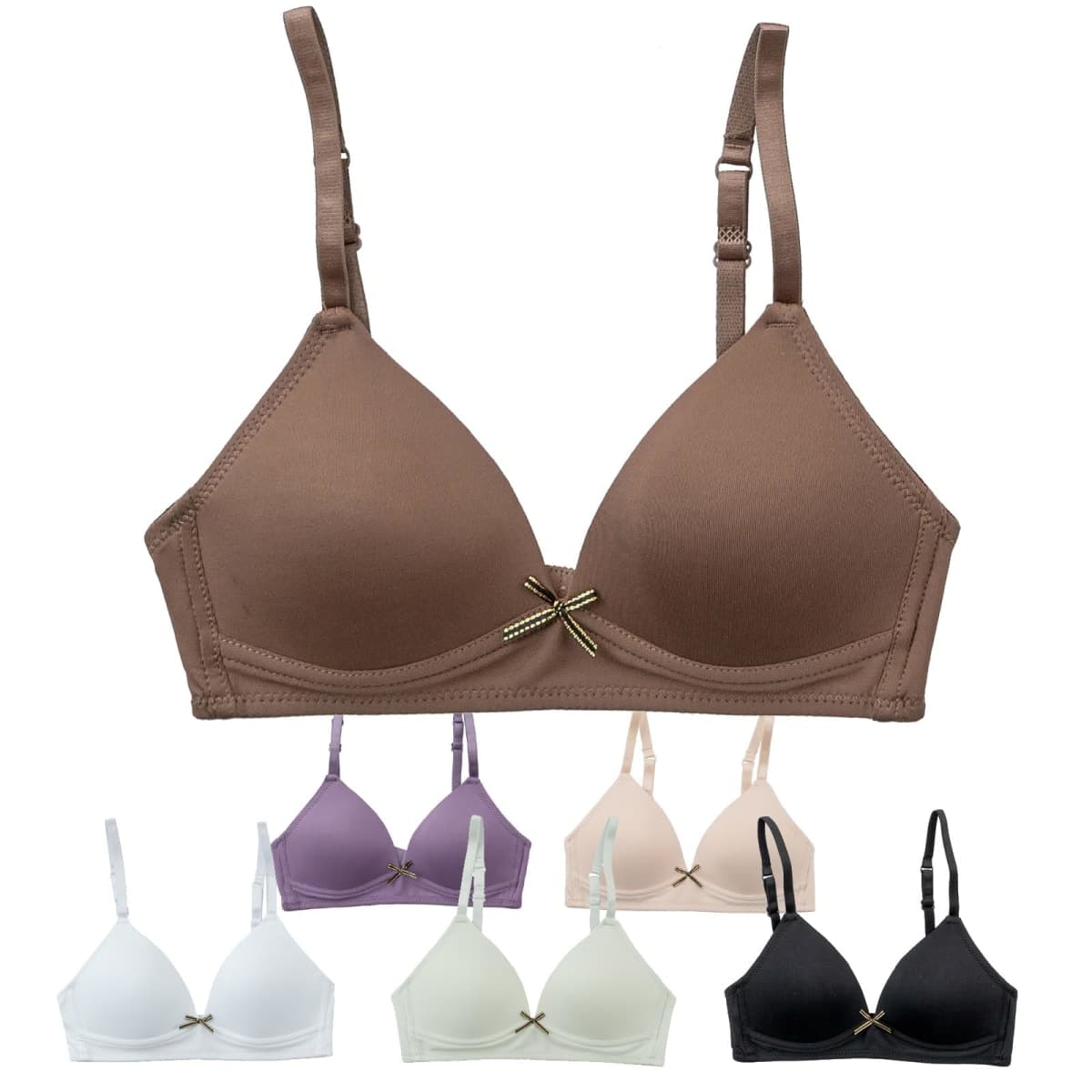 Alyce Ives Intimates Girls, Teens & Petite Women Lightly Padded A Cup Bra-6 Pack, Neutrals 1, 36A — image 1