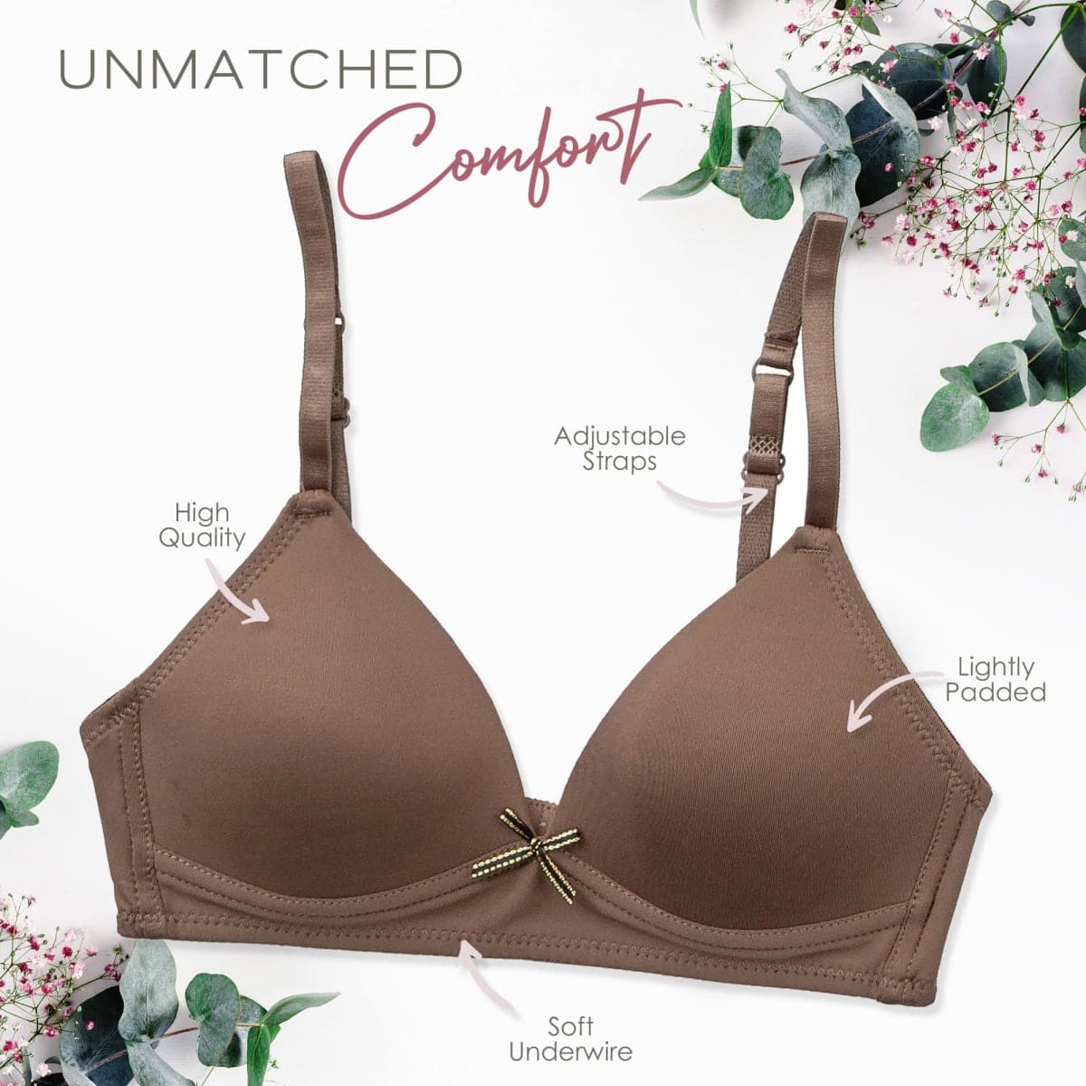 Alyce Ives Intimates Girls, Teens & Petite Women Lightly Padded A Cup Bra-6 Pack, Neutrals 1, 36A thumbnail 3