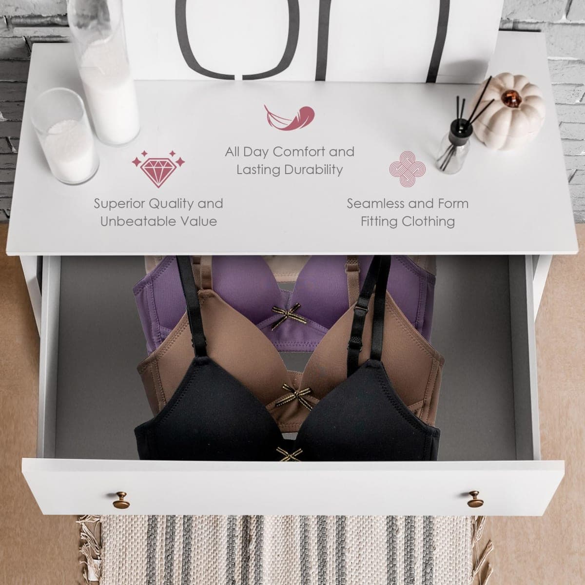 Alyce Ives Intimates Girls, Teens & Petite Women Lightly Padded A Cup Bra-6 Pack, Neutrals 1, 36A thumbnail 5