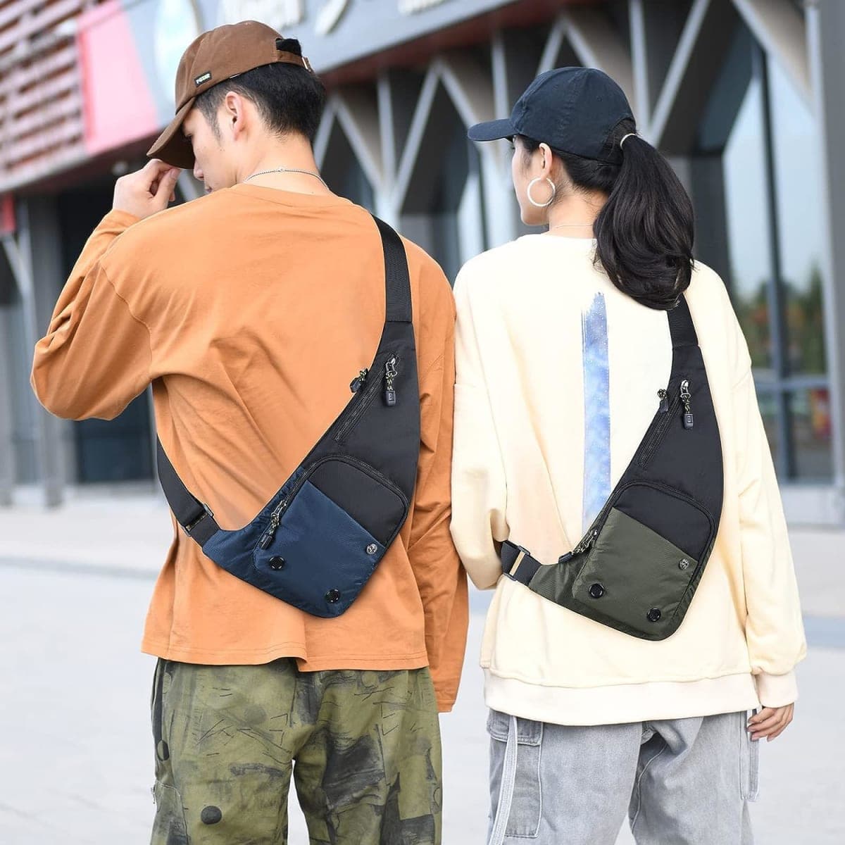 Peicees Water-resist Sling Bag Crossbody Bag for Men Slim Chest Backpack Man Purse Small Shoulder Bag for Travel Hiking thumbnail 2