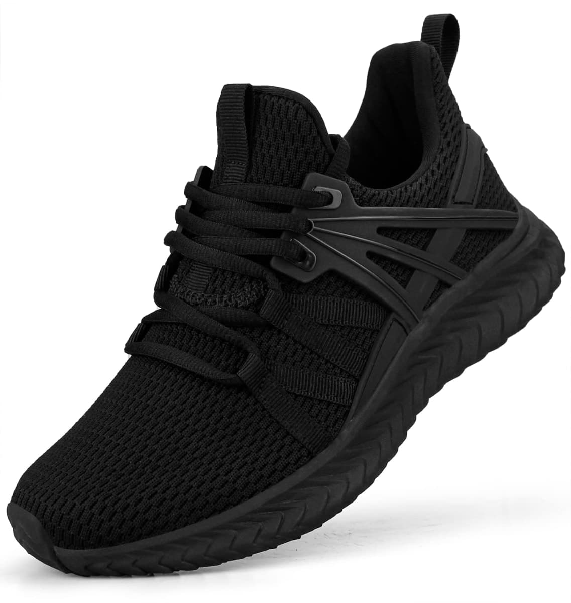 Abboos Womens Road Running Shoes Lightweight Mesh Breathable Sneakers Fashion Sports Gym Athletic Shoes Black Size 6 — image 1