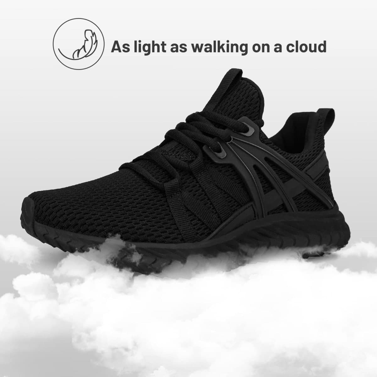 Abboos Womens Road Running Shoes Lightweight Mesh Breathable Sneakers Fashion Sports Gym Athletic Shoes Black Size 6 thumbnail 4