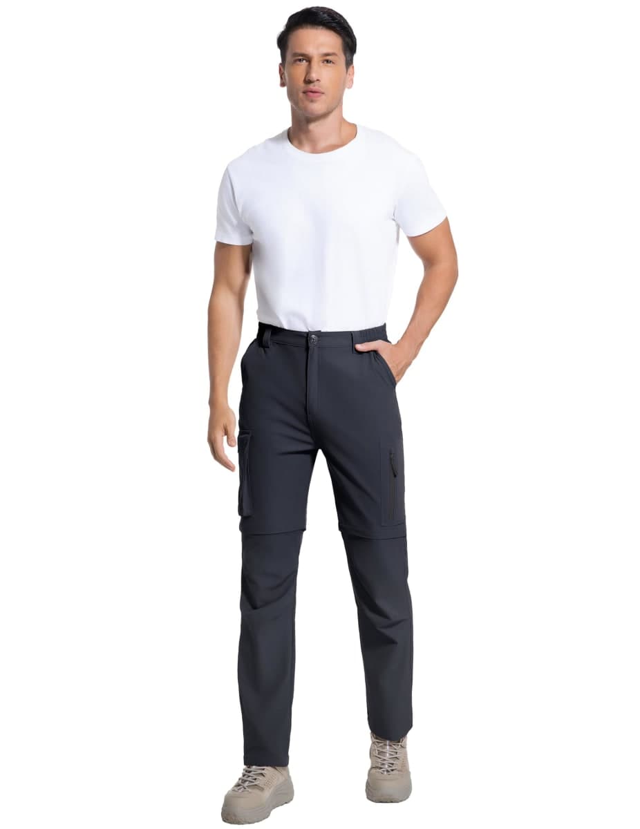 Men's Hiking Convertible Pants Quick Dry Lightweight Zip Off Cargo Pant Waterproof Fishing Shorts for Outdoor,Safari,Camping, Dark Gray, 40W x 30L thumbnail 4