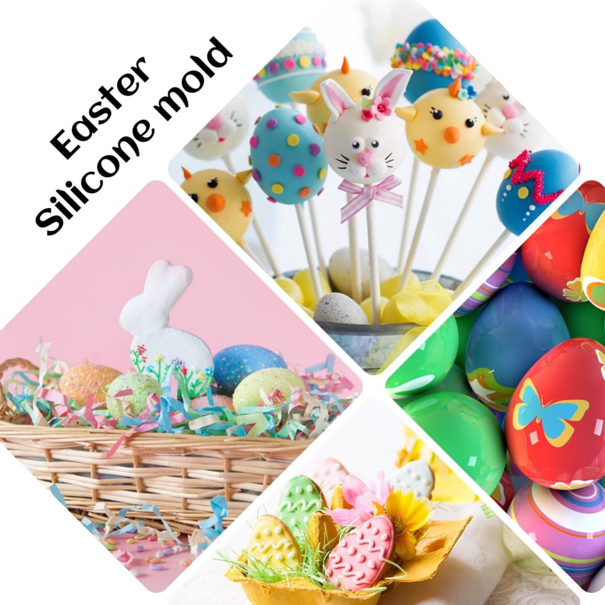 2 PCS Easter Silicone Molds,58 Cavity Easter Egg Mold &83 Cavity Rabbit Bunny Mini Silicone Mold for Easter Party Baking Gummy, Candy, Chocolate, Cookie, Jelly,Pet Dog Treats Mold thumbnail 4