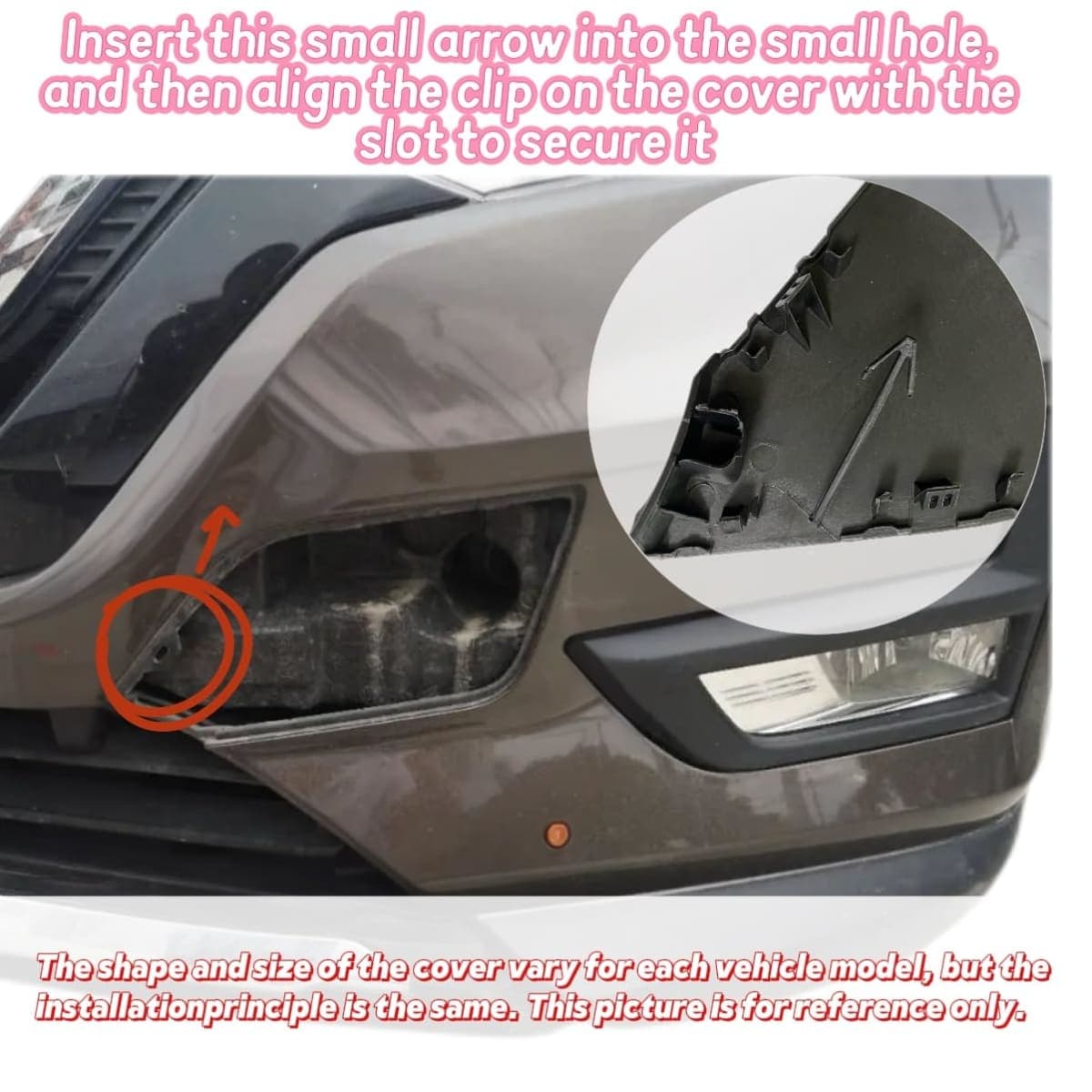 HXDZA Front Bumper Tow Hook Cover Towing Eye Cap Compatible with Nissan X-Trail T32 Rogue 2017 2018 2019 2020 Replace 622A0-6FL0H 622A0-6FV0A(Unpainted) thumbnail 3