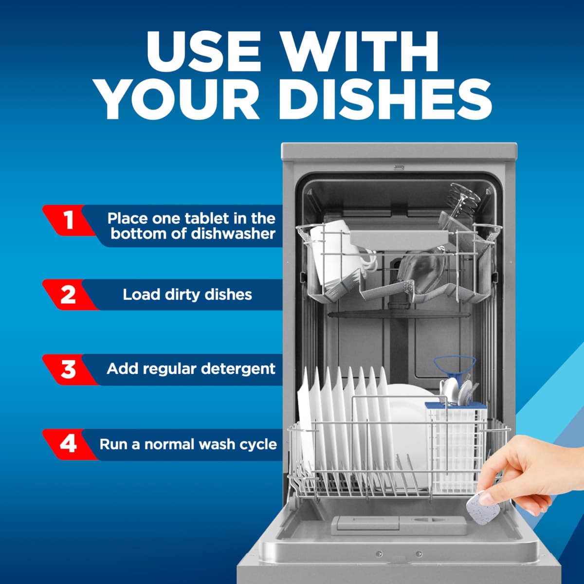 Finish Dishwasher Cleaner Tablets, 4 count, Hygienically Cleans Hidden Grease, Use in Normal Cycle, Lemon Scented, 4 Month Supply thumbnail 4