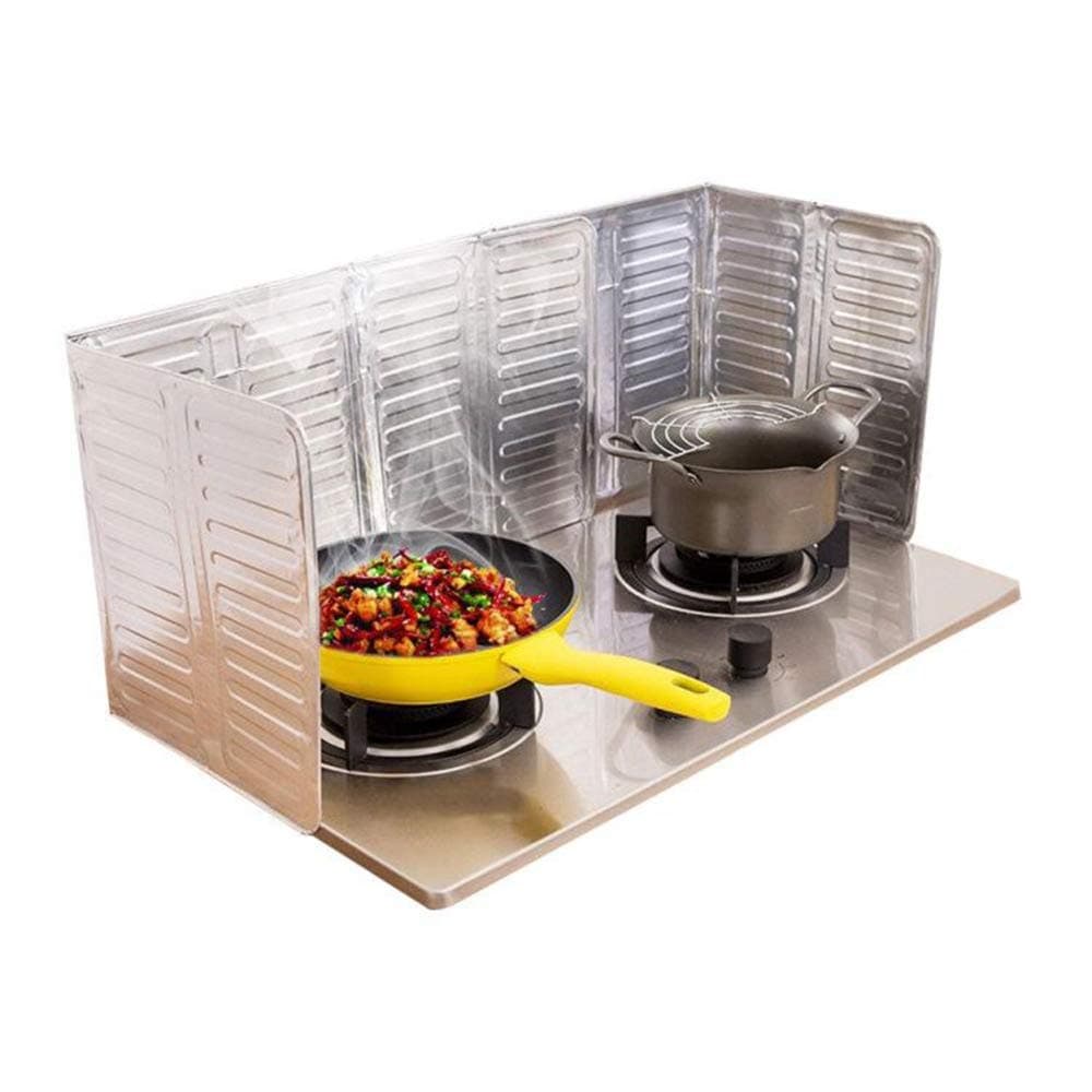 2Pcs Oil Splash Guard Aluminum Foil Gas Stove Shield Oil Splatter Screen Board Cooking Frying Oil-Proof Splash Kitchenware Tool — image 1
