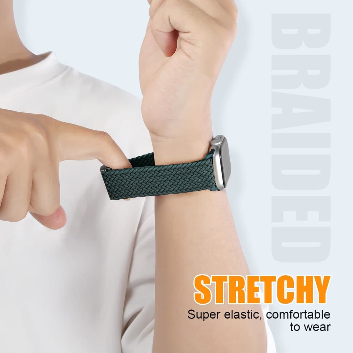 SOLOLUP Magnetic Braided Loop for Apple Watch Band 40mm 44mm 46mm 45mm 41mm 38mm 42mm iwatch Band Women Men,Stretchy Woven Nylon Strap for Apple Watch SE 3/2 Series 11 10 9 8 7 6 5 4 3 Ultra 3/2 49mm thumbnail 4