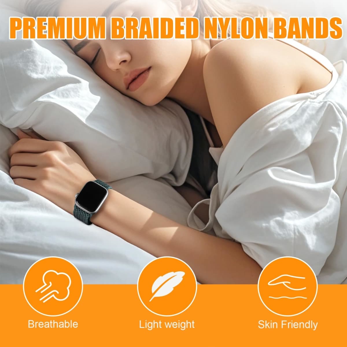 SOLOLUP Magnetic Braided Loop for Apple Watch Band 40mm 44mm 46mm 45mm 41mm 38mm 42mm iwatch Band Women Men,Stretchy Woven Nylon Strap for Apple Watch SE 3/2 Series 11 10 9 8 7 6 5 4 3 Ultra 3/2 49mm thumbnail 5