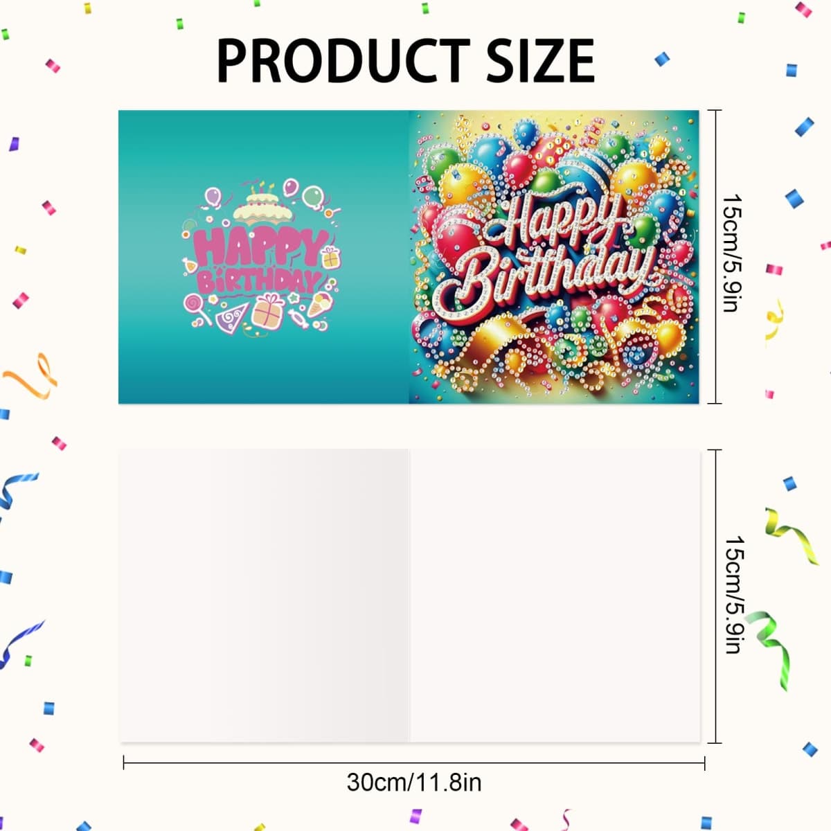 6-Pack Wishes & Blooms Bouquet Diamond Painting Greeting Card Kits, Special Shaped Diamonds Painting, DIY Handcraft for Relatives and Friends with Wishes,Unique Design Crafting for Birthday Cards thumbnail 2