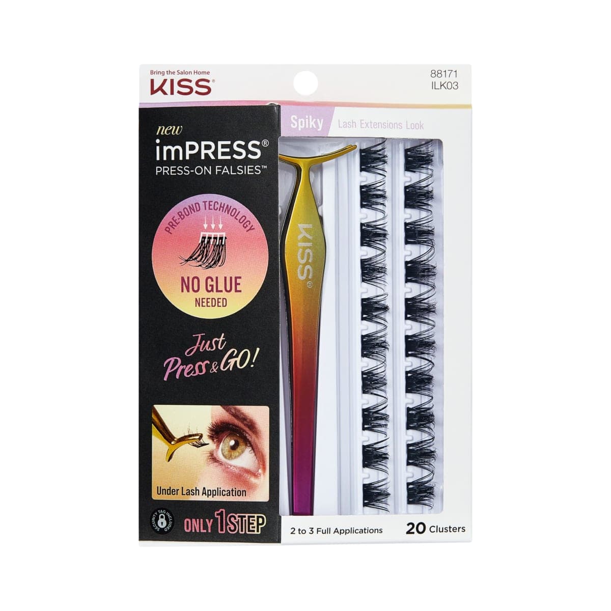KISS imPRESS Press-On Falsies Eyelash Clusters - Spiky - 20 Clusters — image 1