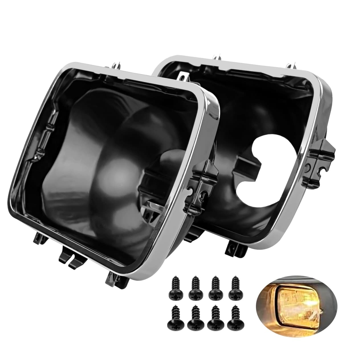 42437 Headlights Brackets Buckets, for GMC Suburban Topkick Chevy Kodiak Buick Oldsmobile Pontiac, Repalce 5X7 Front Head Lights Support Holder Mounting Brackets Buckets Pair Kits — image 1