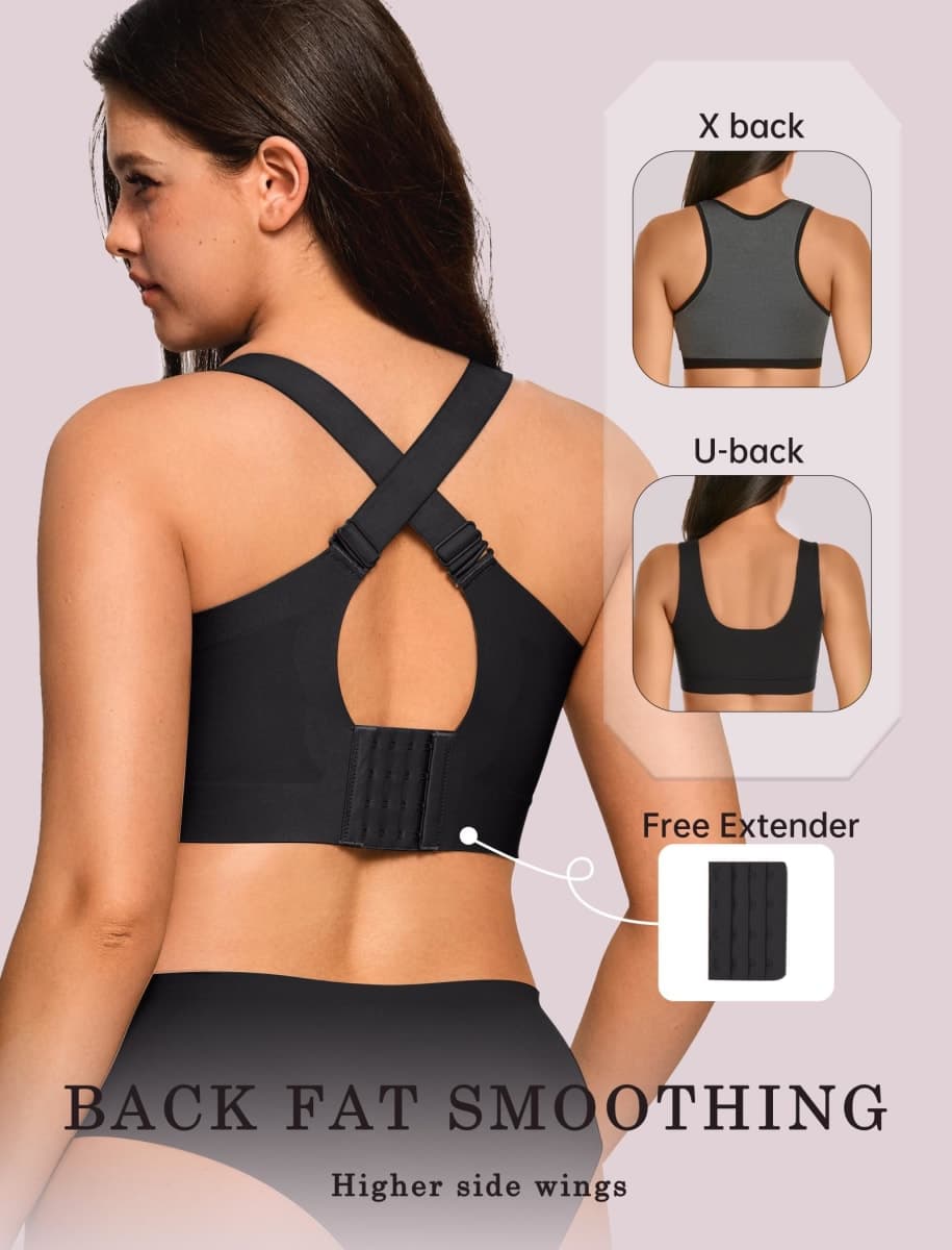 OEAK Womens Wireless Jelly Bra Plus Size Supportive Seamless Bras Full Coverage Push Up Comfortable No Underwire Tshirt Bras, Black, Large thumbnail 3