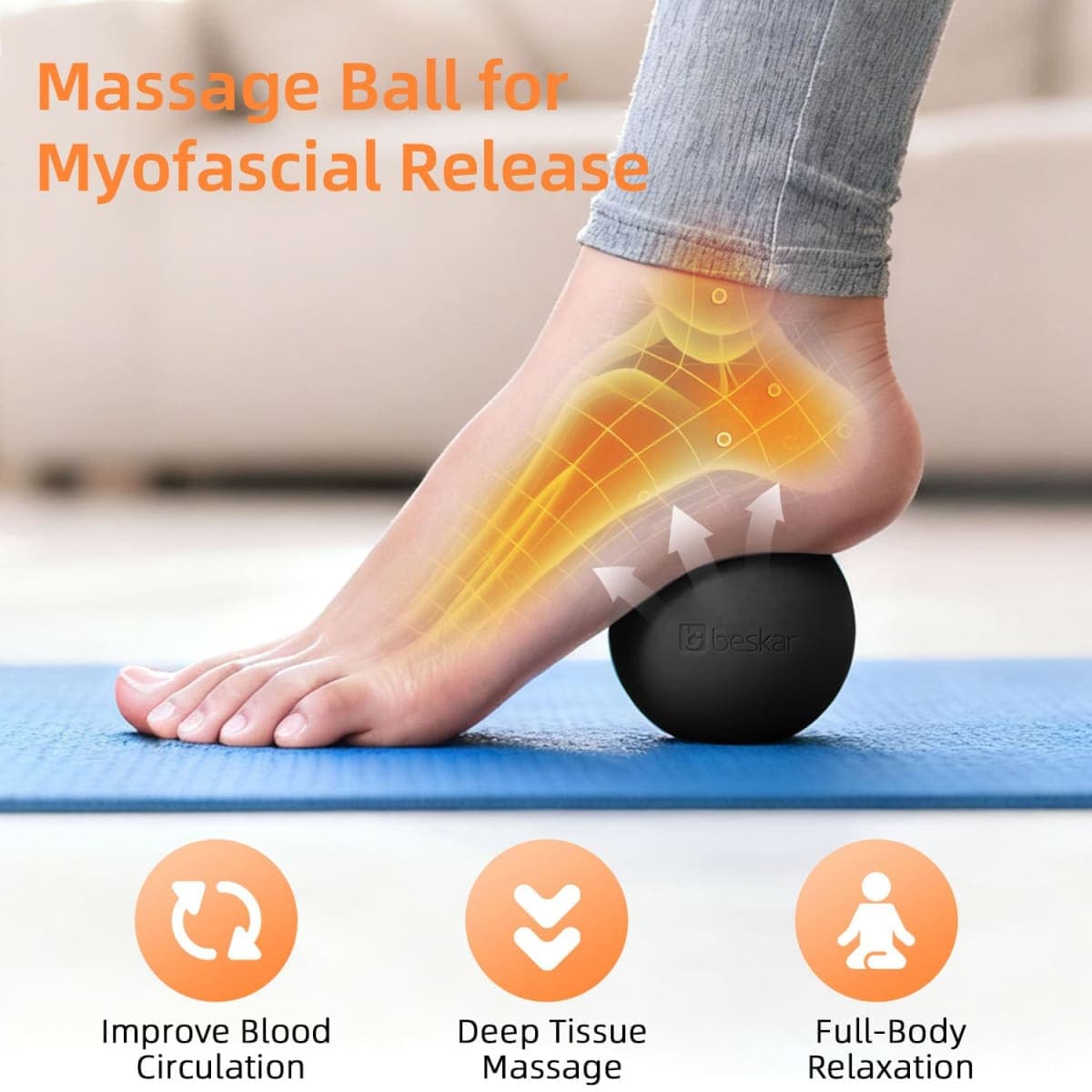 Massage Lacrosse Balls for Myofascial Release, Trigger Point Therapy and Yoga Therapy, Foot Massage Ball to Relieve Plantar Fasciitis Red thumbnail 2