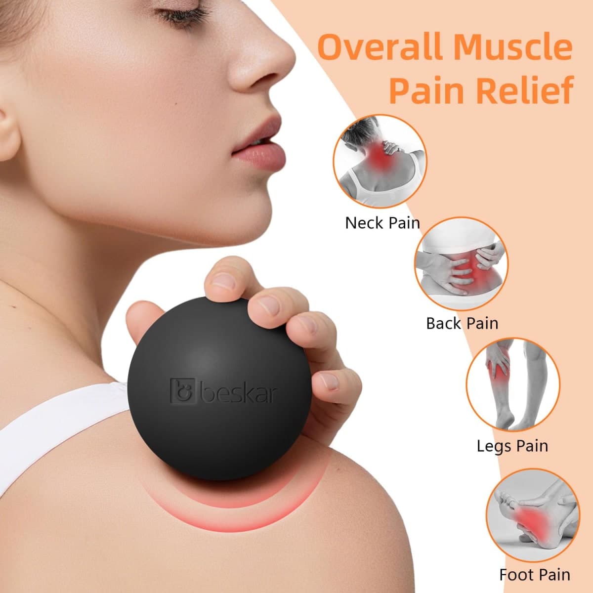 Massage Lacrosse Balls for Myofascial Release, Trigger Point Therapy and Yoga Therapy, Foot Massage Ball to Relieve Plantar Fasciitis Red thumbnail 5