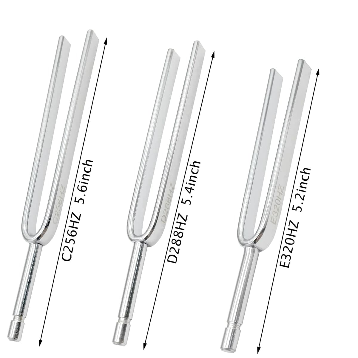 8 Packs Tuning Fork Set With Striking Hammers - Stainless Steel with Hammer (256 Hz (C), 288 Hz (D), 320 Hz (E), 341.3 Hz (F), 384 Hz (G), 426.6 (A), 480 (B), 512 (C)) Sound Healing Vibration Tools thumbnail 3