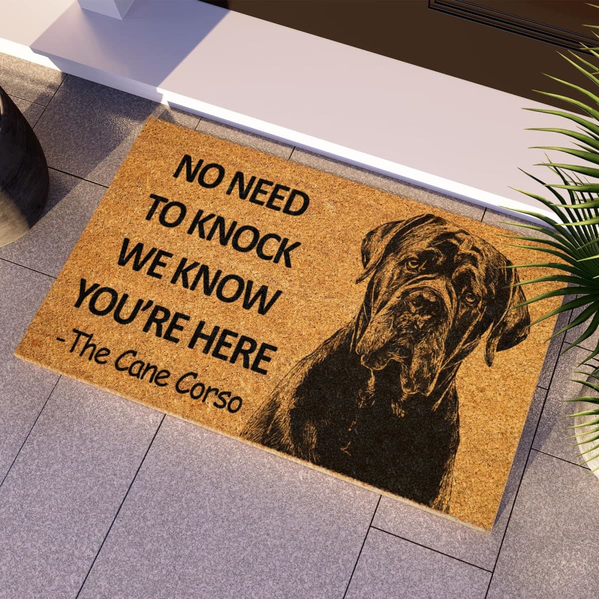 Cane Corso Long Ear Door Mat, Cane Corso We Know You are Here Door Mats, Funny Doormat, Cane Corso Welcome Mats thumbnail 2