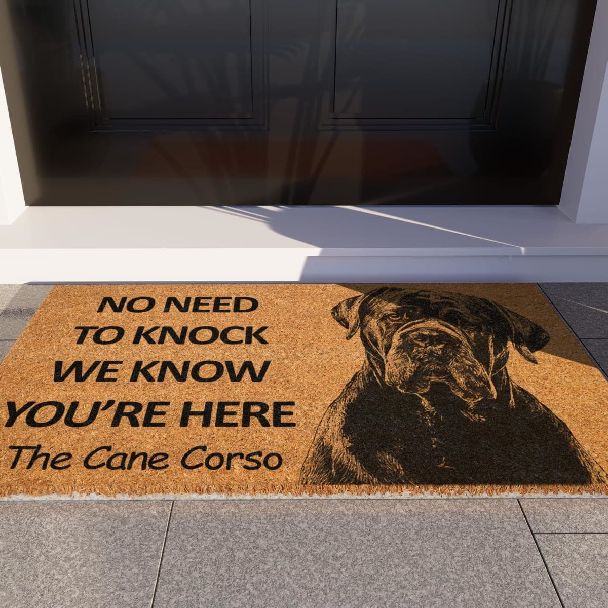 Cane Corso Long Ear Door Mat, Cane Corso We Know You are Here Door Mats, Funny Doormat, Cane Corso Welcome Mats thumbnail 3