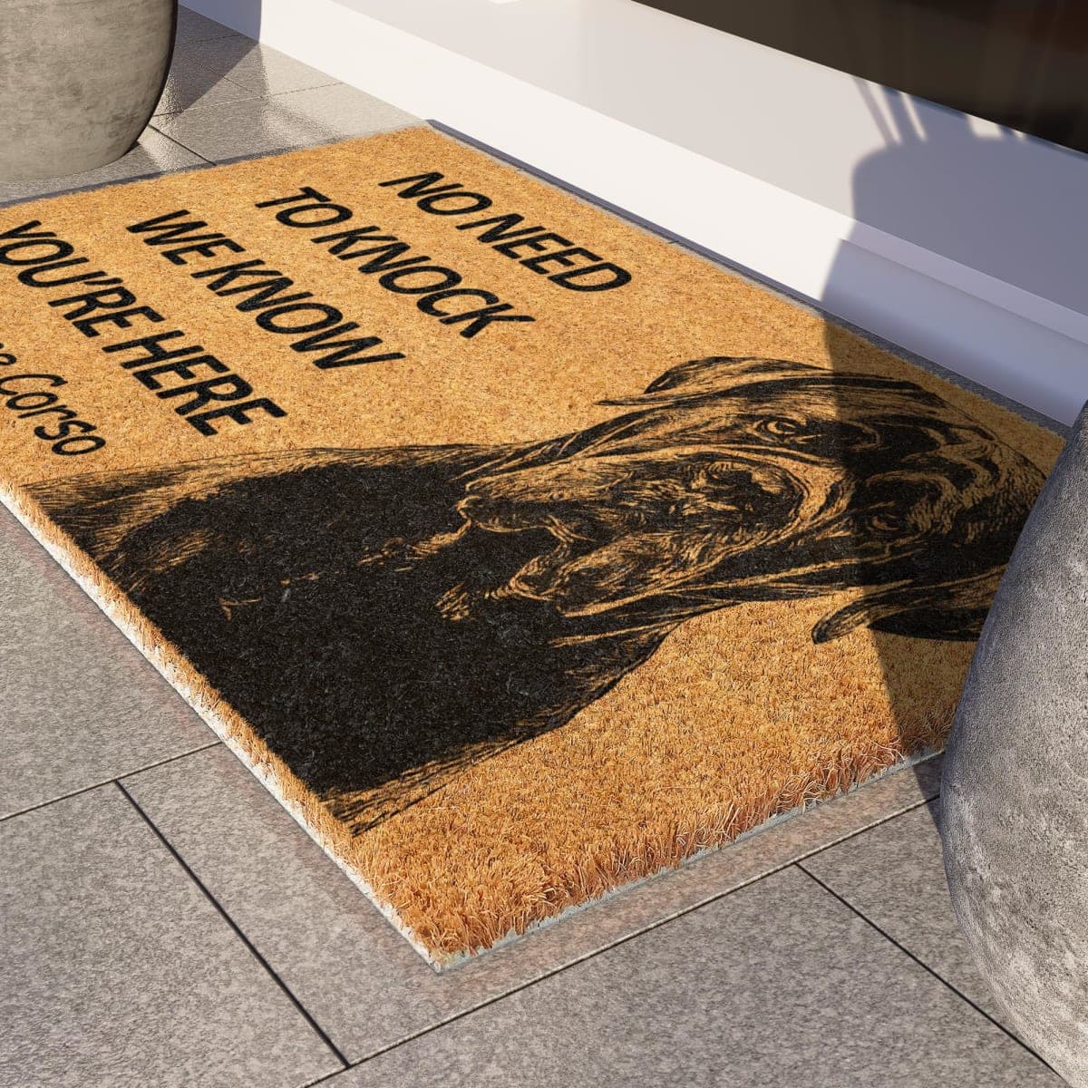 Cane Corso Long Ear Door Mat, Cane Corso We Know You are Here Door Mats, Funny Doormat, Cane Corso Welcome Mats thumbnail 4
