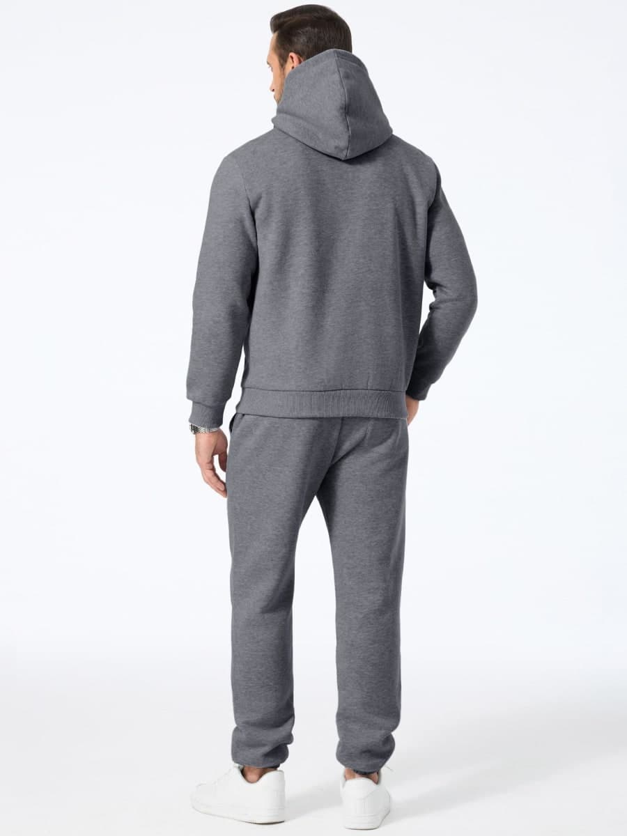 JMIERR Men's 2 Piece Outfits Hoodie Sweatshirt Tracksuit & Joggers Sweatpants Sweatsuit Set, Medium Grey, Large thumbnail 3