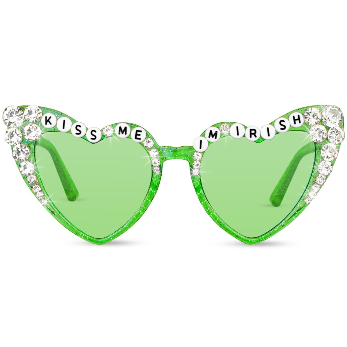 St. Patrick's Day Glasses - Irish Shamrock Sunglasses Glitter Green, Leprechaun Costume Accessories for St. Patrick's Day Party Favors Supplies — image 1