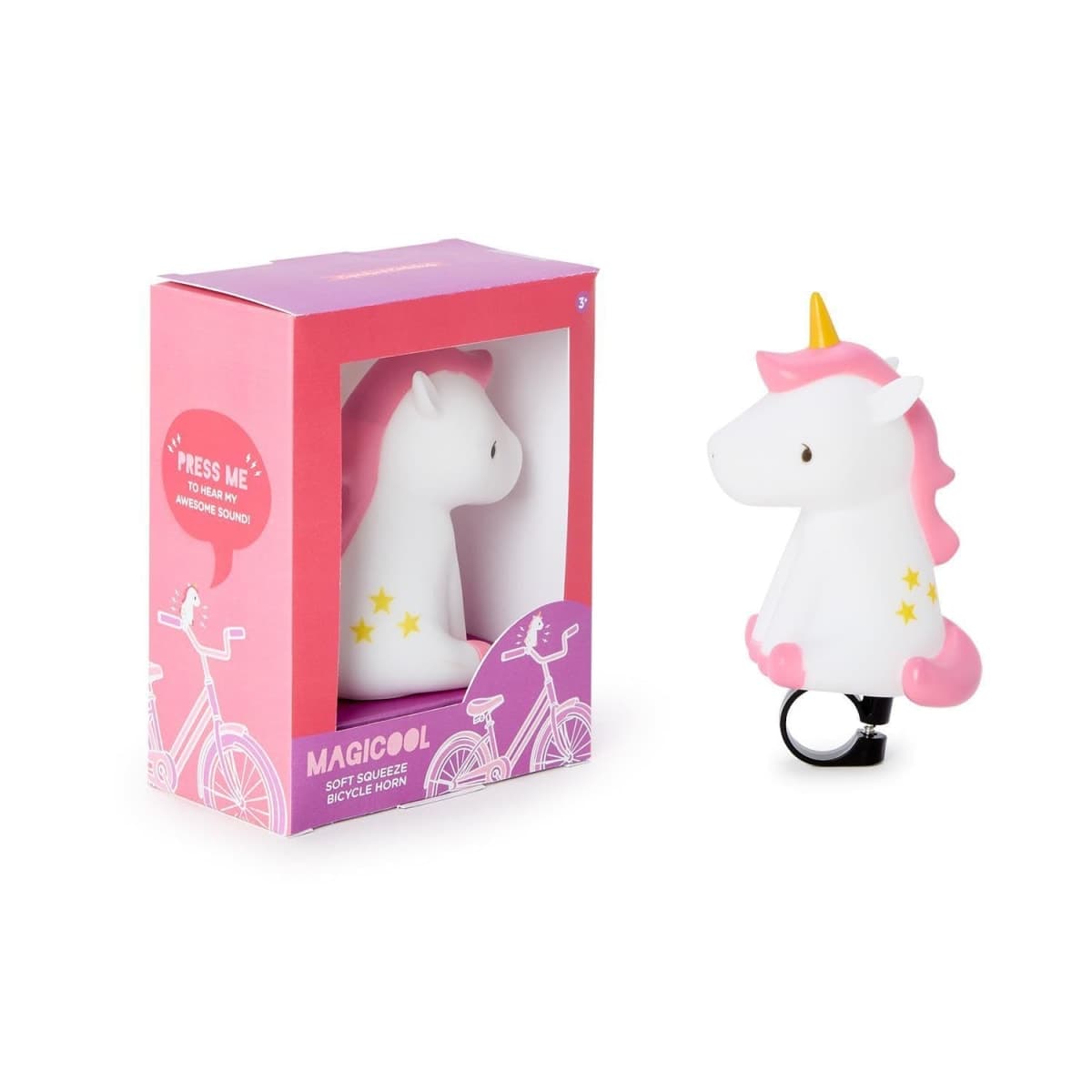 Two's Company Magicool Ride Unicorn Soft Squeezable Bicycle Horn, 4.5-Inch, Plastic, Pink — image 1