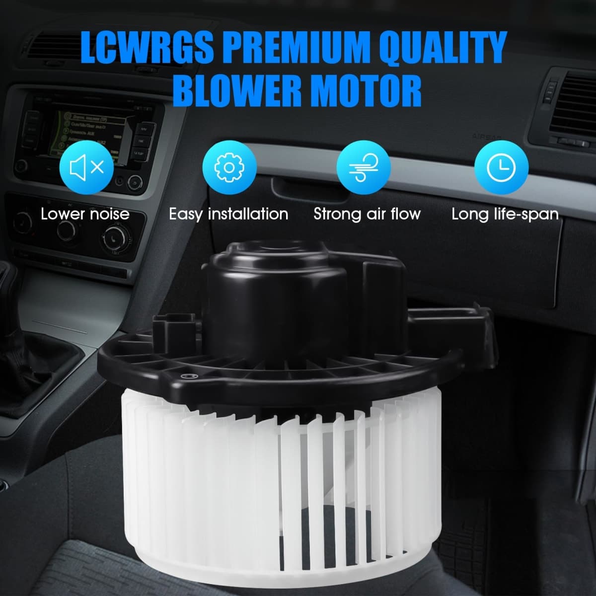AC Blower Motor with Fan Fits for 2010-2019 Subaru Legacy Outback, 2007-2009 Lexus RX350, 2006-2010 Toyota Sienna, 08-15 Cadillac CTS, 07-11 Cadillac SRX STS HVAC Heater Blower Motor Replaces# 700228 thumbnail 2