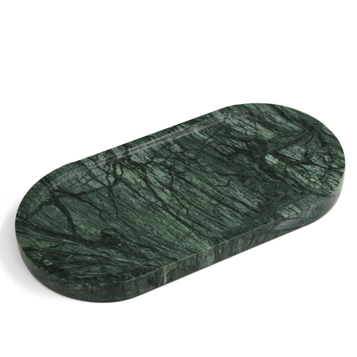 YMXYJM 100% Natural Marble Vanity Tray for Bathroom, Luxury Indian Green Decorative Marble Oval Trays for Bathroom Countertop Storage Organizer, Vanity, Dresser, Kitchen, Home Decor, 11.8"*6", Green — image 1