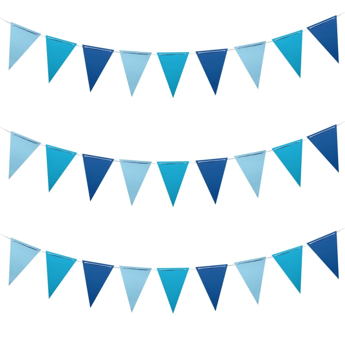 Autupy 3 Pack Navy Blue Double Sided Paper Pennant Banner Royal Blue Paper Triangle Flags Bunting Hanging Decoration for Graduation Birthday Baby Shower thumbnail 2