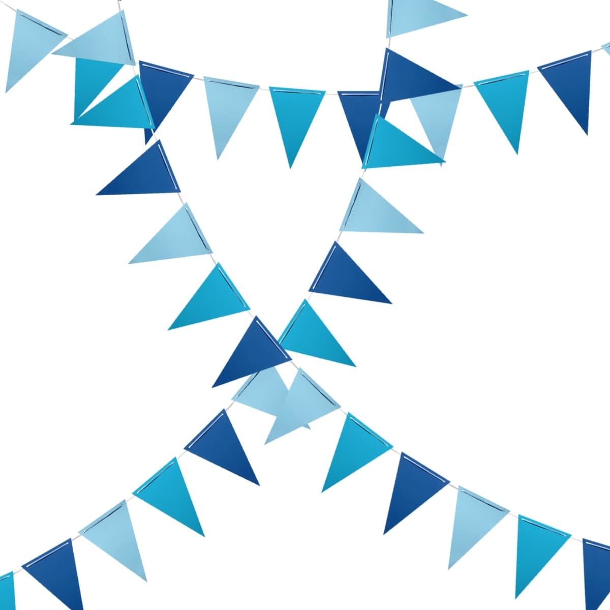 Autupy 3 Pack Navy Blue Double Sided Paper Pennant Banner Royal Blue Paper Triangle Flags Bunting Hanging Decoration for Graduation Birthday Baby Shower thumbnail 3
