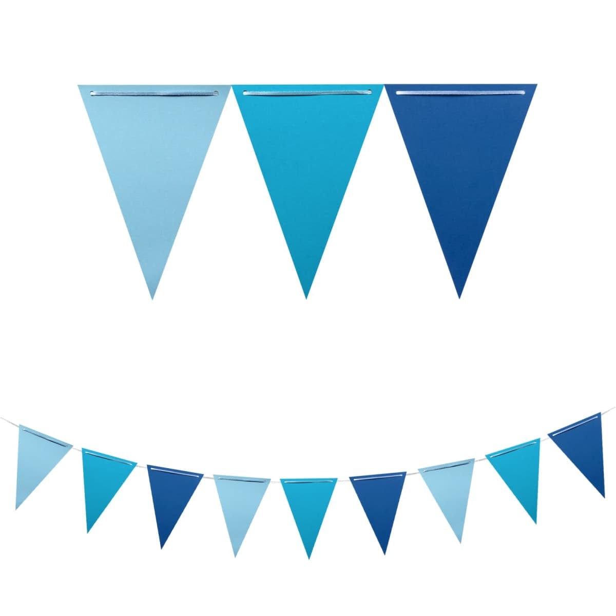 Autupy 3 Pack Navy Blue Double Sided Paper Pennant Banner Royal Blue Paper Triangle Flags Bunting Hanging Decoration for Graduation Birthday Baby Shower thumbnail 4