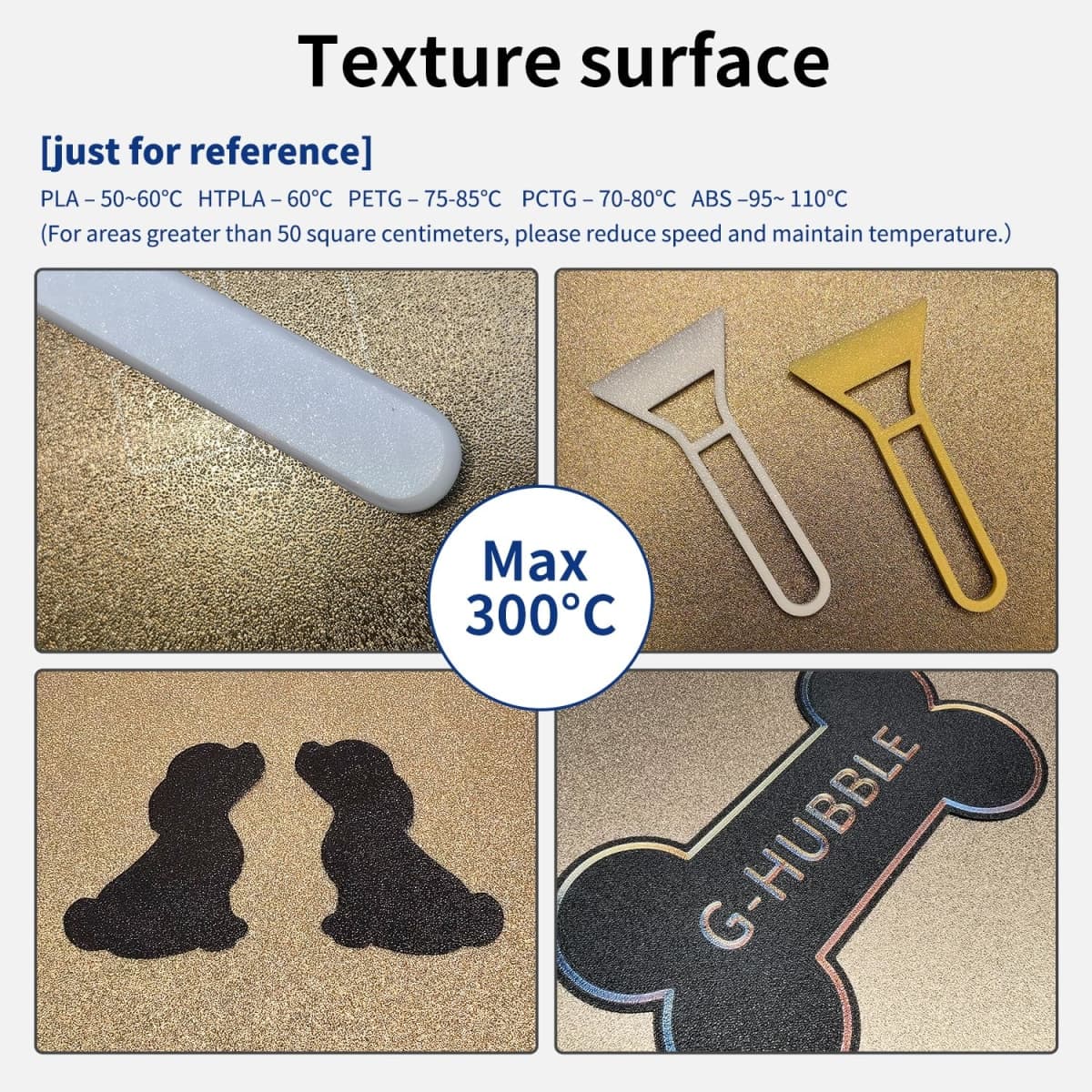 Upgraded 2 Packs 178x184mm Build Plate for X Maker 3D Pinter, Double Side Textured BasePlate PEI Build Plate Spring Steel Heated Bed Flex Print Platform.NOT for X Maker Joy. thumbnail 5