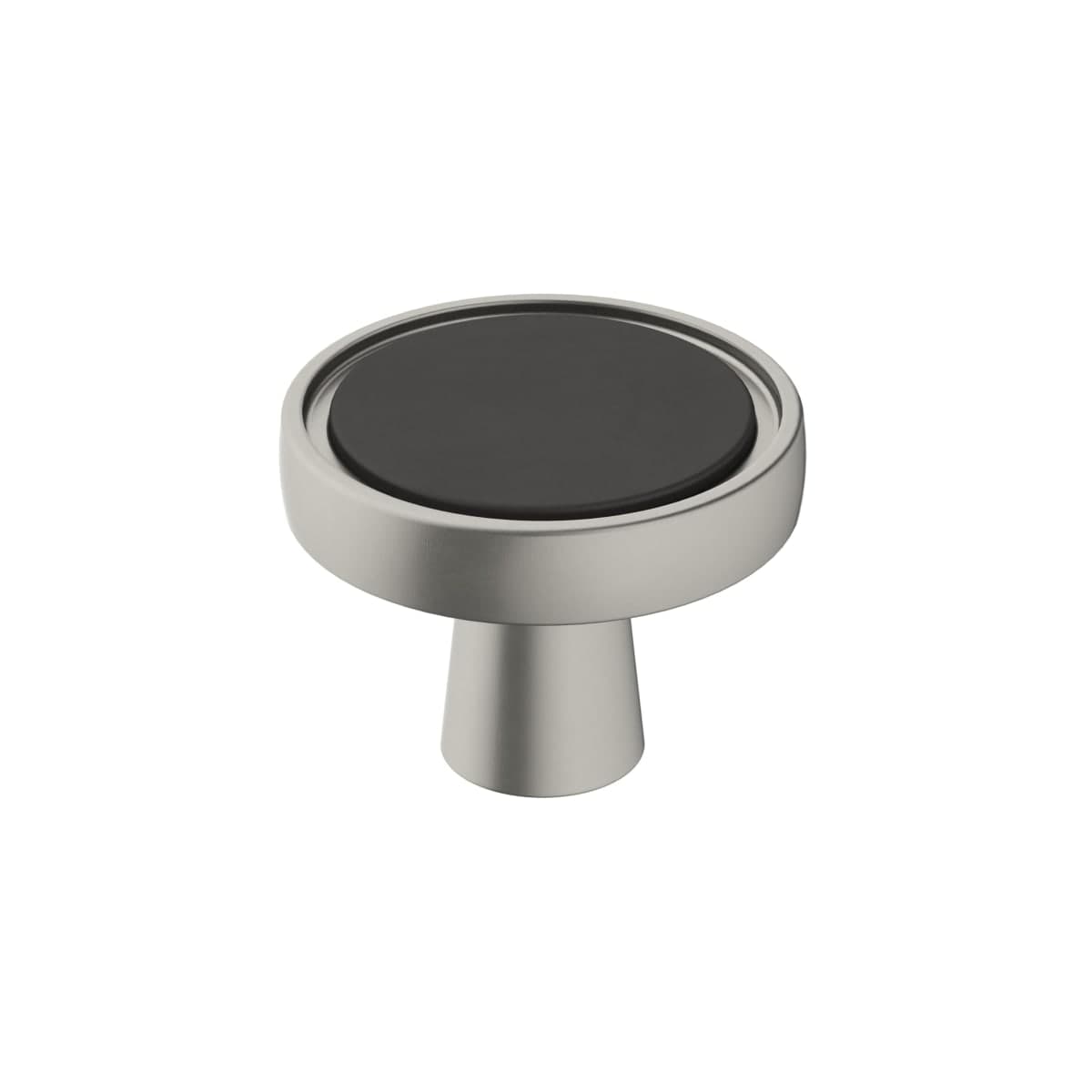 Amerock | Cabinet Knob | Matte Black/Satin Nickel | 1-3/8 inch (35 mm) Diameter | Mergence | 1 Pack | Drawer Knob | Cabinet Hardware — image 1