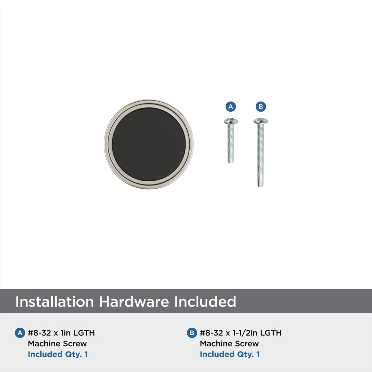 Amerock | Cabinet Knob | Matte Black/Satin Nickel | 1-3/8 inch (35 mm) Diameter | Mergence | 1 Pack | Drawer Knob | Cabinet Hardware thumbnail 5