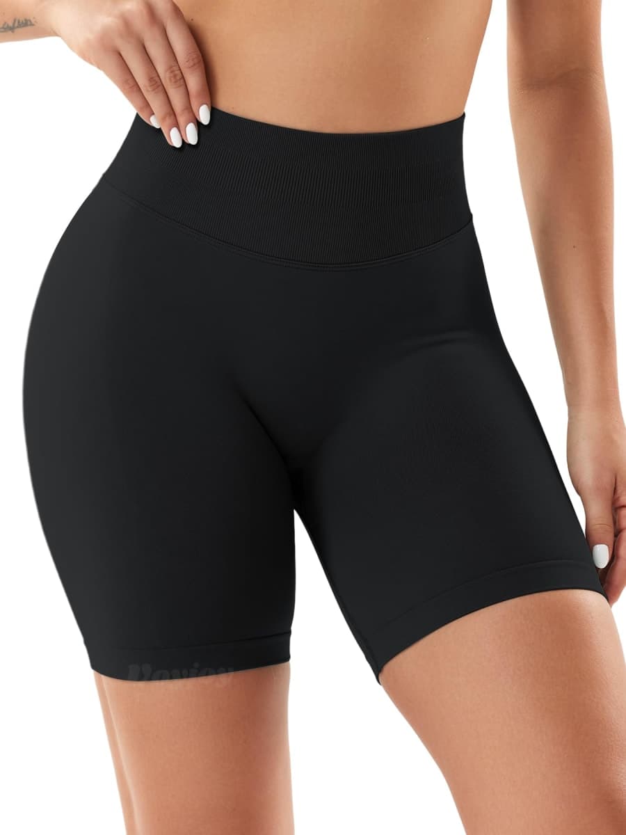 VOYJOY Women Workout Impact Shorts 3.6"/ 4.5"/ 6" Scrunch Butt Lifting Gym Seamless Booty Biker Shorts Black thumbnail 4