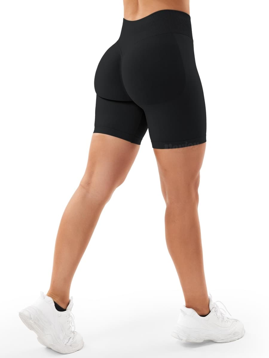 VOYJOY Women Workout Impact Shorts 3.6"/ 4.5"/ 6" Scrunch Butt Lifting Gym Seamless Booty Biker Shorts Black thumbnail 5